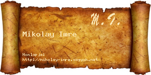 Mikolay Imre névjegykártya