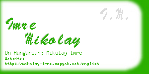 imre mikolay business card